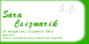 sara csizmarik business card